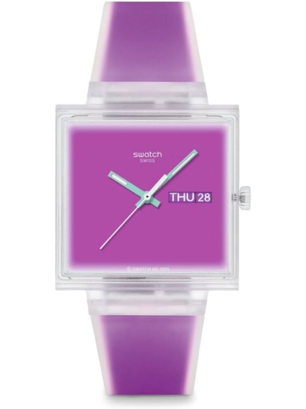 Unisex Pink Casual Watch Bio-sourced Quartz Square Analog Stylish Wrist Watch